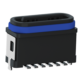 XB - type C 6P support femelle étanche h = 6,80 mm (avec tôle d'acier) (forme en U entièrement plastique)